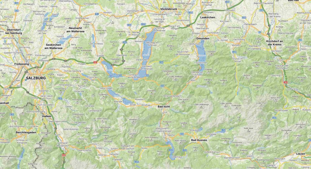 Salzkammergut mapa