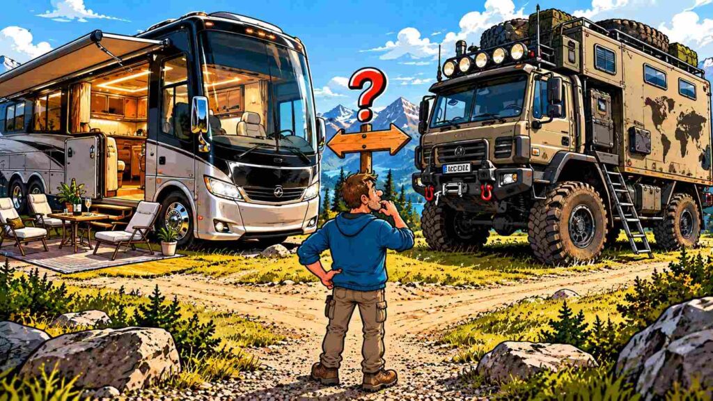 Luxusní karavan vs. expediční truck opt